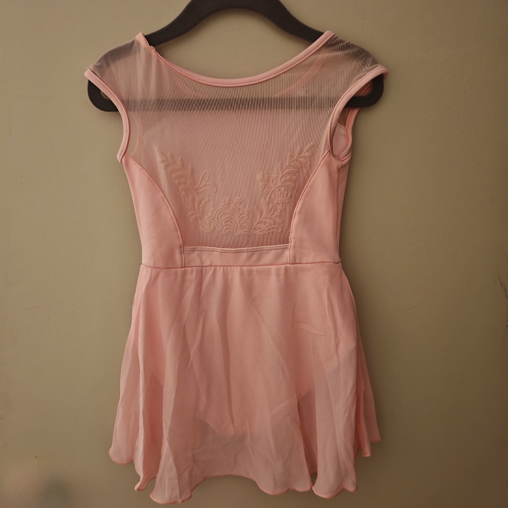 Bloch Light Pink Girls' Ballet Dress With Sheer Embroidered Back